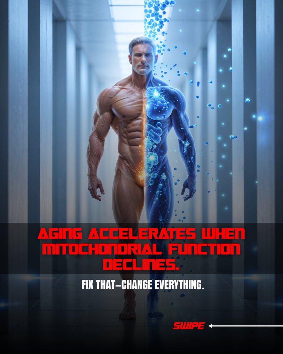 enhancedathlete's tweet image. Aging accelerates when your mitochondria collapse. Period.
Fix them : change EVERYTHING: strength, energy, resilience, life span.
This is the line between decay and dominance.
#Longevity #Biohack #Mitochondria #AgeReversal