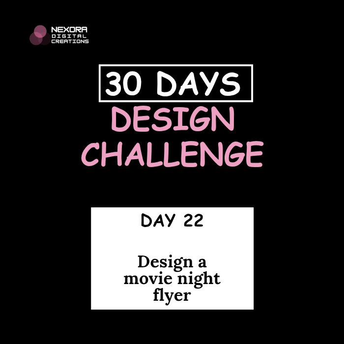 zainab_otun's tweet photo. Day 22/30: Get ready for a cinematic experience! Designed a movie night flyer that's reel-y good and sure to be a blockbuster💥
#movienight #FlyerChallenge #30DayFlyerChallenge #GraphicsDesign #Nexoradigitalcreations https://t.co/xjDD6K1PP5