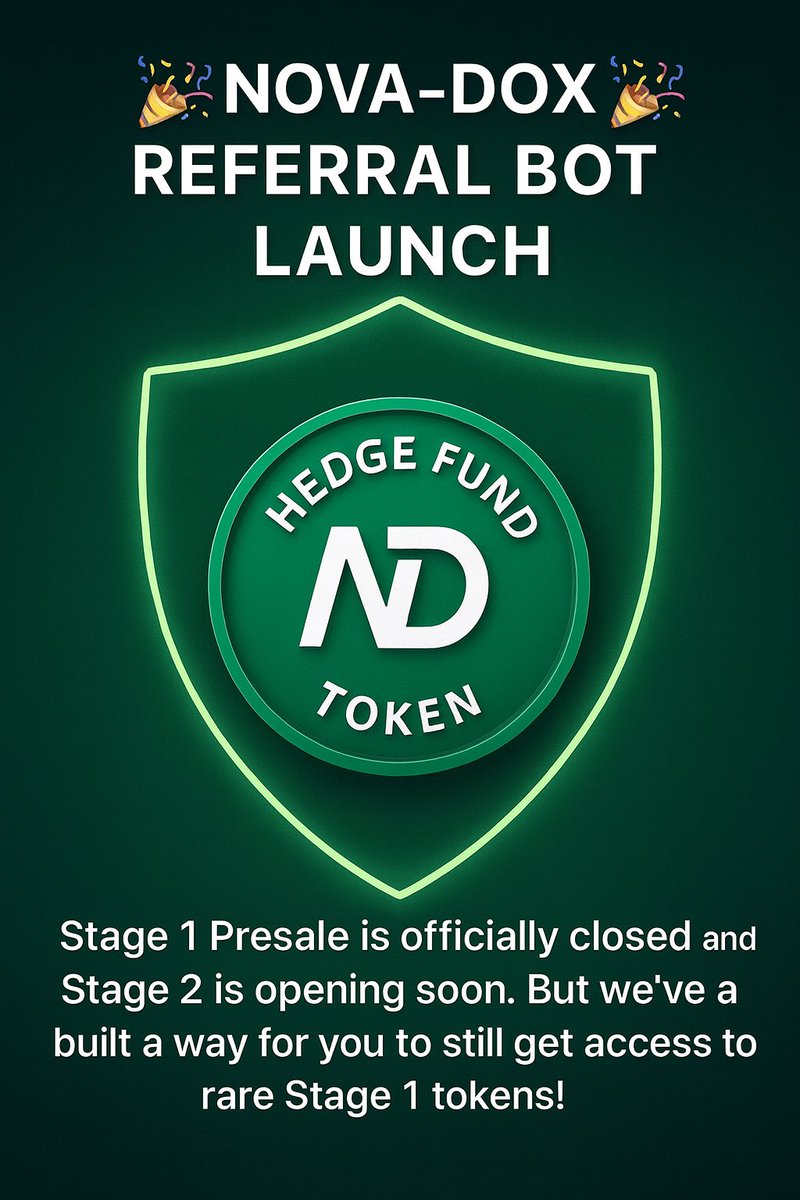 NovaDoxToken's tweet photo. 🎉 Win 180 Stage 1 Tokens weekly 🚀
💰 Backed by 59,800 USDC airdrop commitment
✅ Just start our Telegram bot
📩 Enter your ETH wallet
👥 Share with friends &amp; earn

👉 https://t.co/Rxn7acUFDz

#Crypto #Airdrop #NovaDox #ETH https://t.co/c3VRZqr7Lq