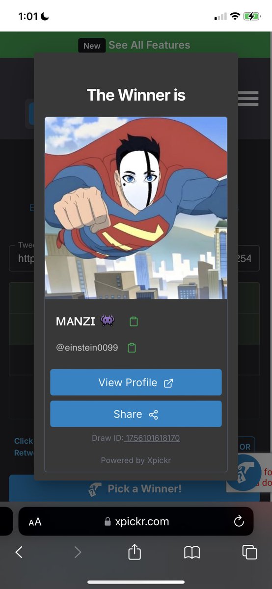 PepeKcrypto's tweet photo. We have a winner! 

Congratulations to @einstein0099 for winning 1 $PEPEK token (0.1% of the total supply!)

And special thank you to @xpickr for powering this giveaway! https://t.co/C3vf94Dexd