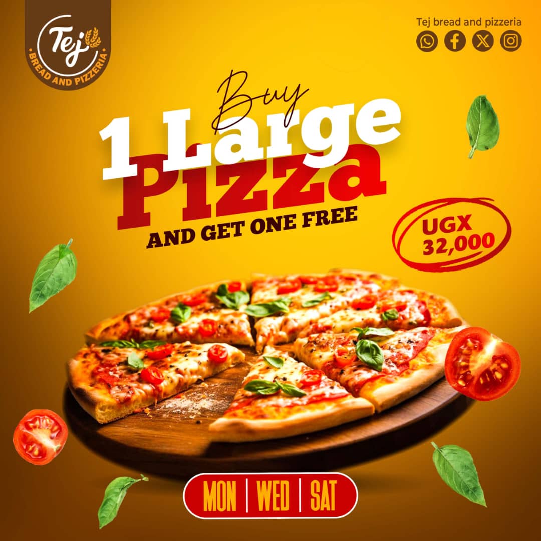 tejbreadandpizz's tweet image. Get ready to savor the ultimate  Pizza 🍕 deal at TEJ Bread and Pizzeria!

Buy 1 Large pizza and get another one FREE!  

Every Monday, we bring to you delicious flavors. 

Reach out to us on 0763 640371 or 0200 904785

We do delivery of all orders placed

#TejBreadAndPizzeria