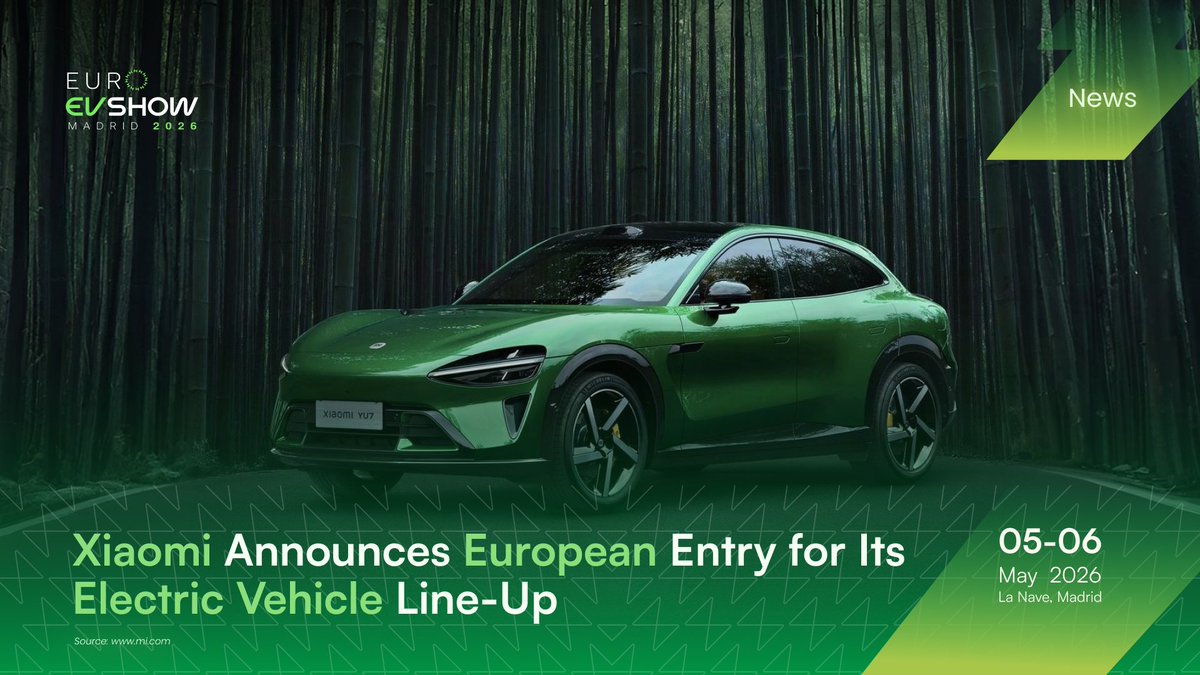 EuroEvShow's tweet photo. Chinese tech giant Xiaomi, best known worldwide for its smartphones and consumer electronics, is preparing to expand its electric vehicle business rapidly in Europe.

Read the full article here: https://t.co/y3M6kG9wfc

#EuroEVShow #EuroEVShow2025 #Europe #ElectricVehicle #Xiaomi https://t.co/gmRTgykGHQ