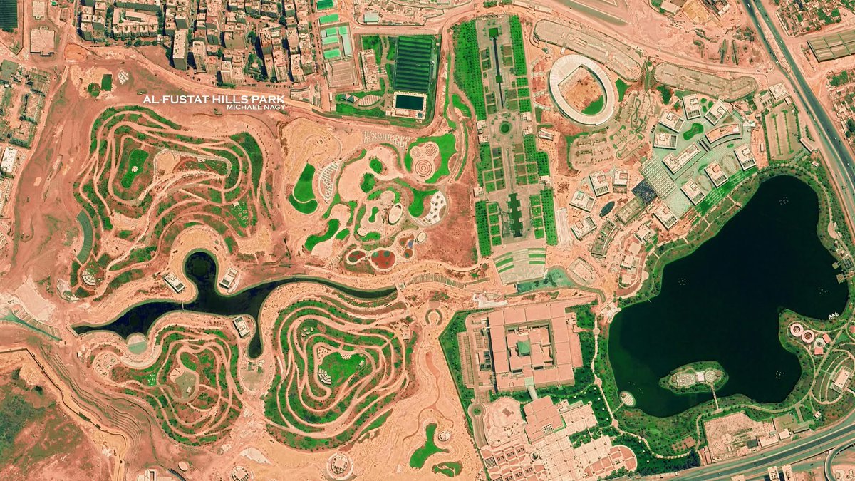 من أكبر مقلب قمامة في قلب القاهرة القديمة إلى أكبر واحة خضراء في الشرق الأوسط ٥٠٠ فدان 🌿 تعادل مره ونصف 
مساحة هايد بارك لندن 
#حديقة_تلال_الفسطاط 
بجوار متحف الحضارات: 
تلال، بحيرة ،نهر صناعي، أنشطة، وسوق للحرف اليدوية.
ورئة ومتنفس لعاصمتنا القديمة اللي قالوا هنسيبها تحترق ولاد