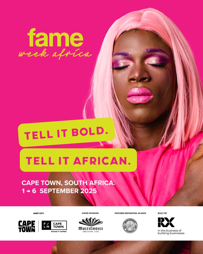 Africa’s biggest creative industries event is here!
FAME Week Africa, sponsored by @Multichoice runs from 1–6 September 2025 in the Host @cityofct — a celebration of film, fashion, music, and storytelling.

This year’s theme: Tell it Bold. Tell it African. 💥