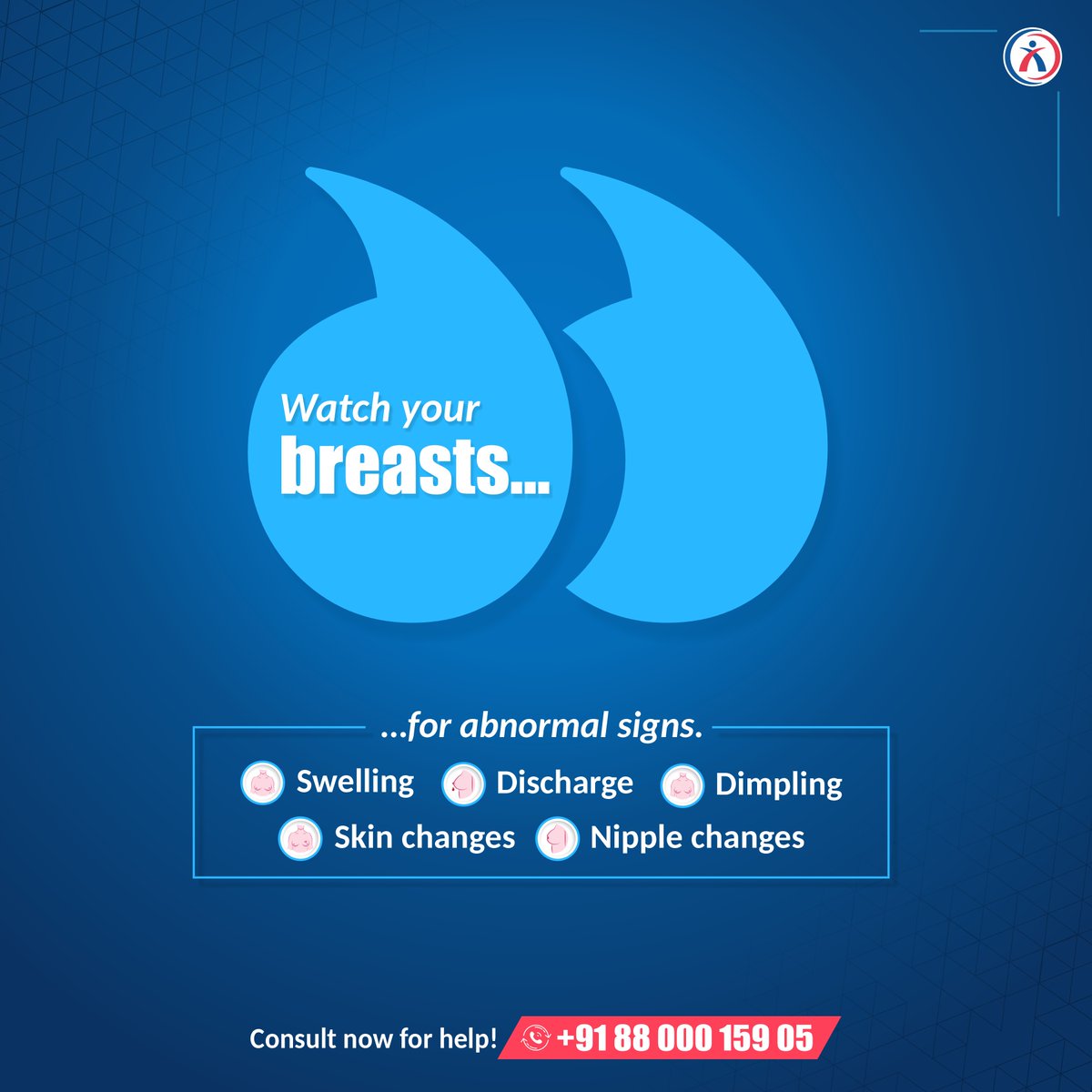 Keep an eye on your breasts; even a small change can be an indication of something serious. So, don’t ignore them and consult your doctor!

#breastcancerawareness #selfexamination #healthfirst #earlydetection #womenshealth #cancerscreening #stayaware #consultyourdoctor