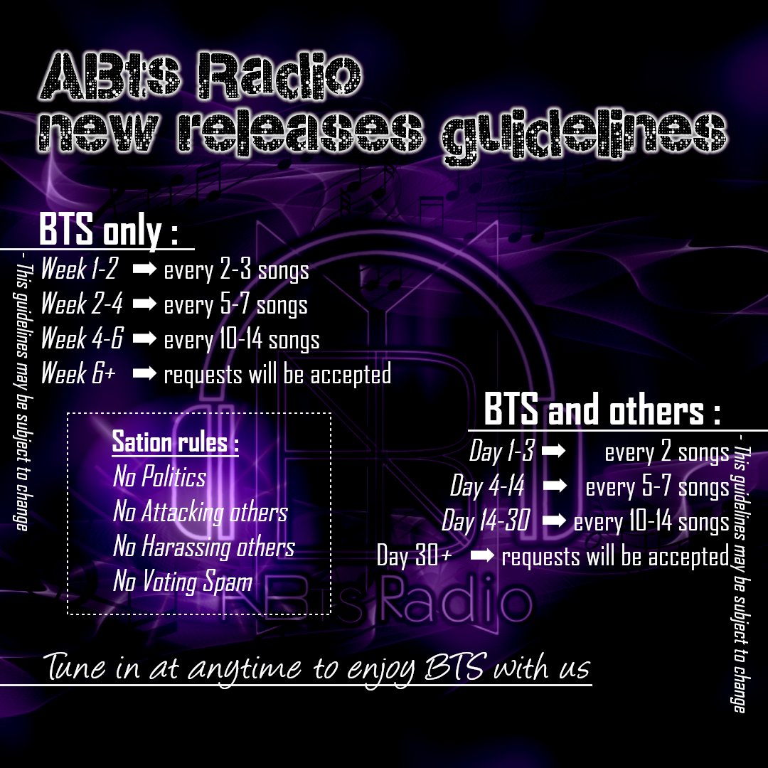 aBTS__Radio's tweet photo. Radio Guidelines
https://t.co/hyWTfut2ZD https://t.co/80cG86zJjq