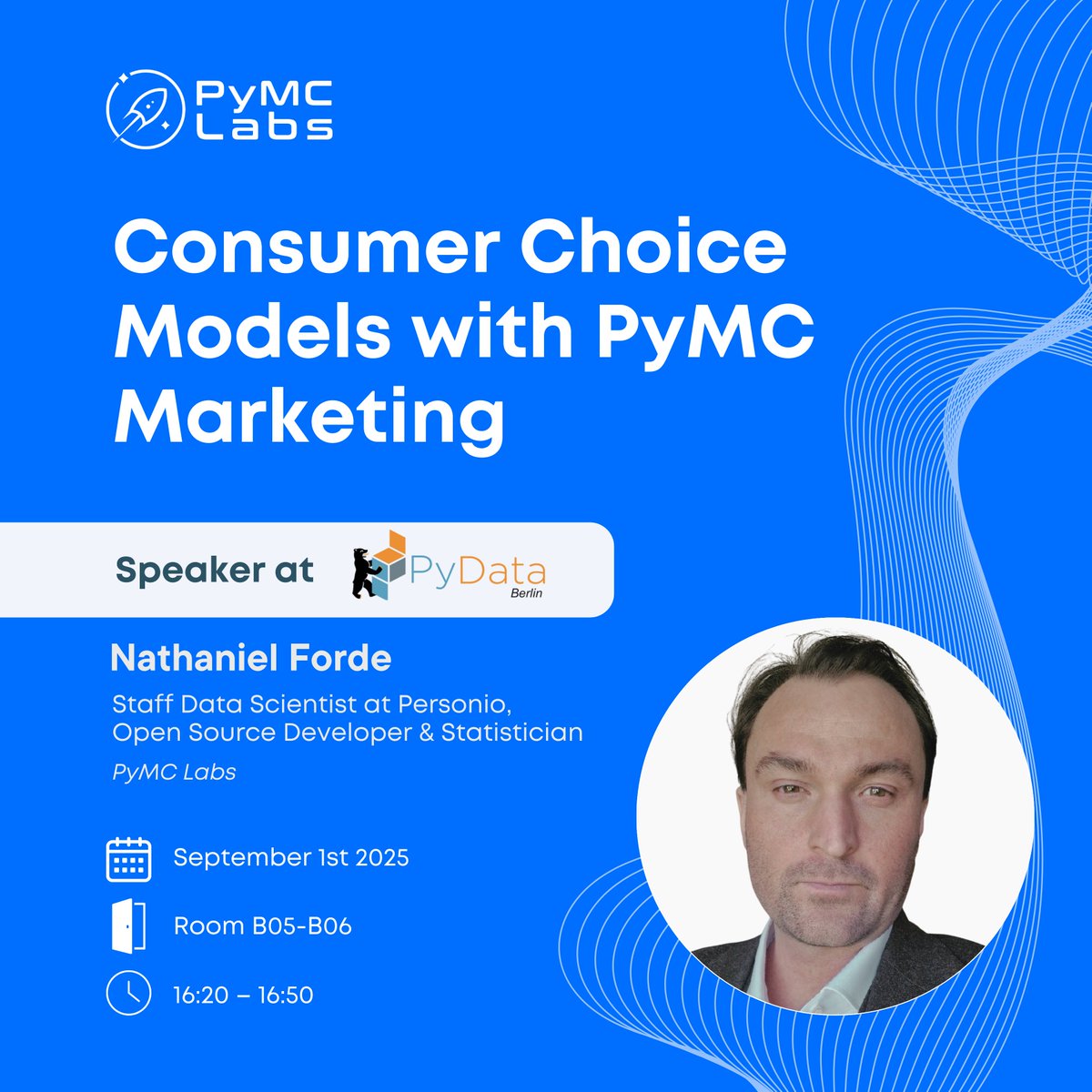 pymc_labs's tweet image. Market share predictions fail when models ignore how markets really work.
At @pydataberlin , @forde_nathaniel shows how PyMC Marketing’s new Consumer Choice module uses Bayesian models for realistic substitution.
🗓️ Sept 1, 4:20 PM | 📍 Room B05-B06
#BayesianStats #PyMC