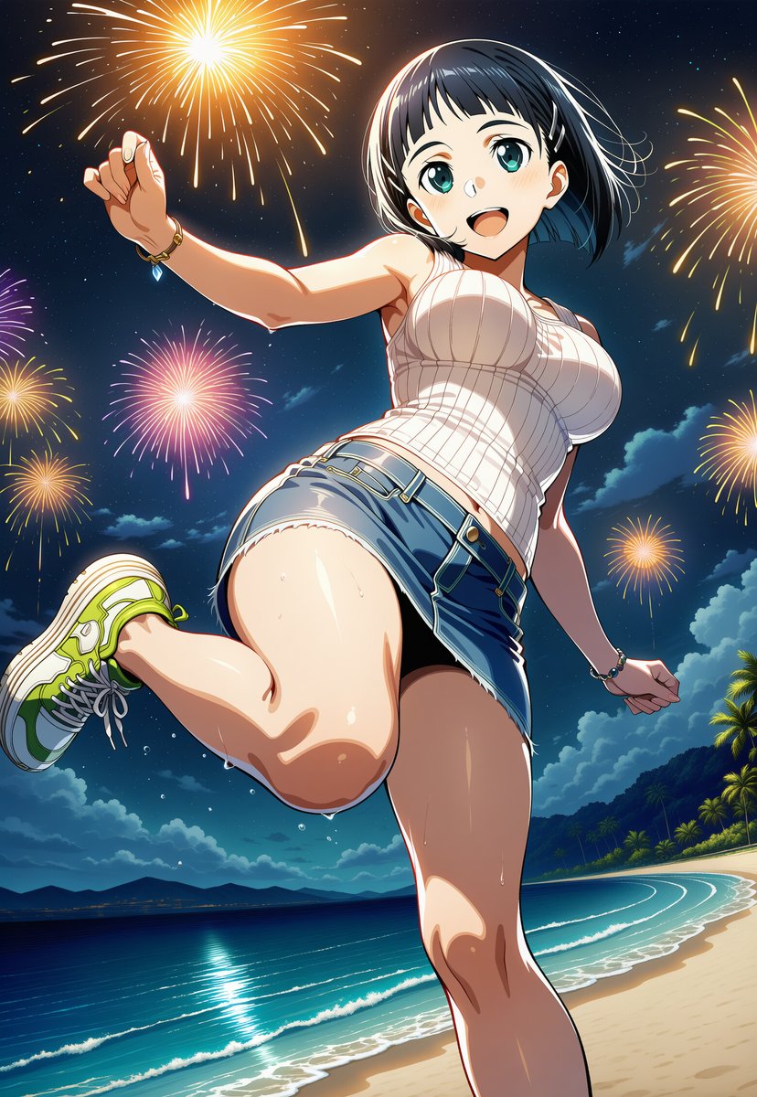 numachou_AI's tweet image. 花火 直葉
#AIイラスト