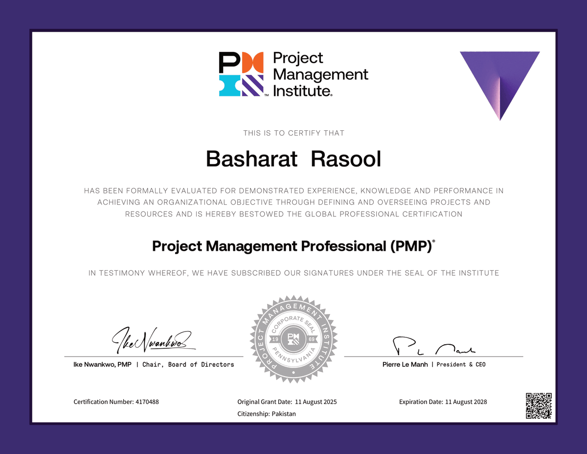 Muhammad Ahmad Malik PMP®,PgMP® (@AhmadMa71257445) / Posts / X
