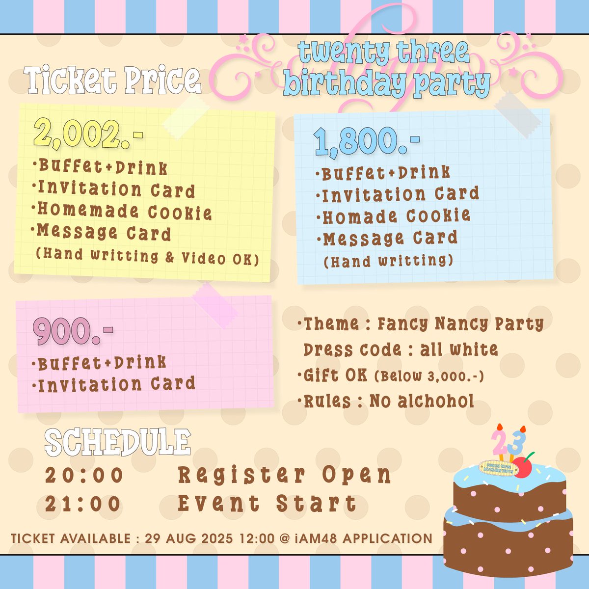 bnk48official's tweet photo. [🐵🎂] #HoopBirthdayParty

You are invited to [Hoop’s Birthday Party]
🗓️ 17 Sep 2025 (20:00-24:00)
📍 KARIN.pavilion

Booking @ https://t.co/pt2qUYiTOn
Ticket Available: 29 AUG 2025 (12:00)
🎫 900 / 1,800 / 2,002 THB

#HoopBNK48
#BNK48 https://t.co/ZNcXTdlLVZ