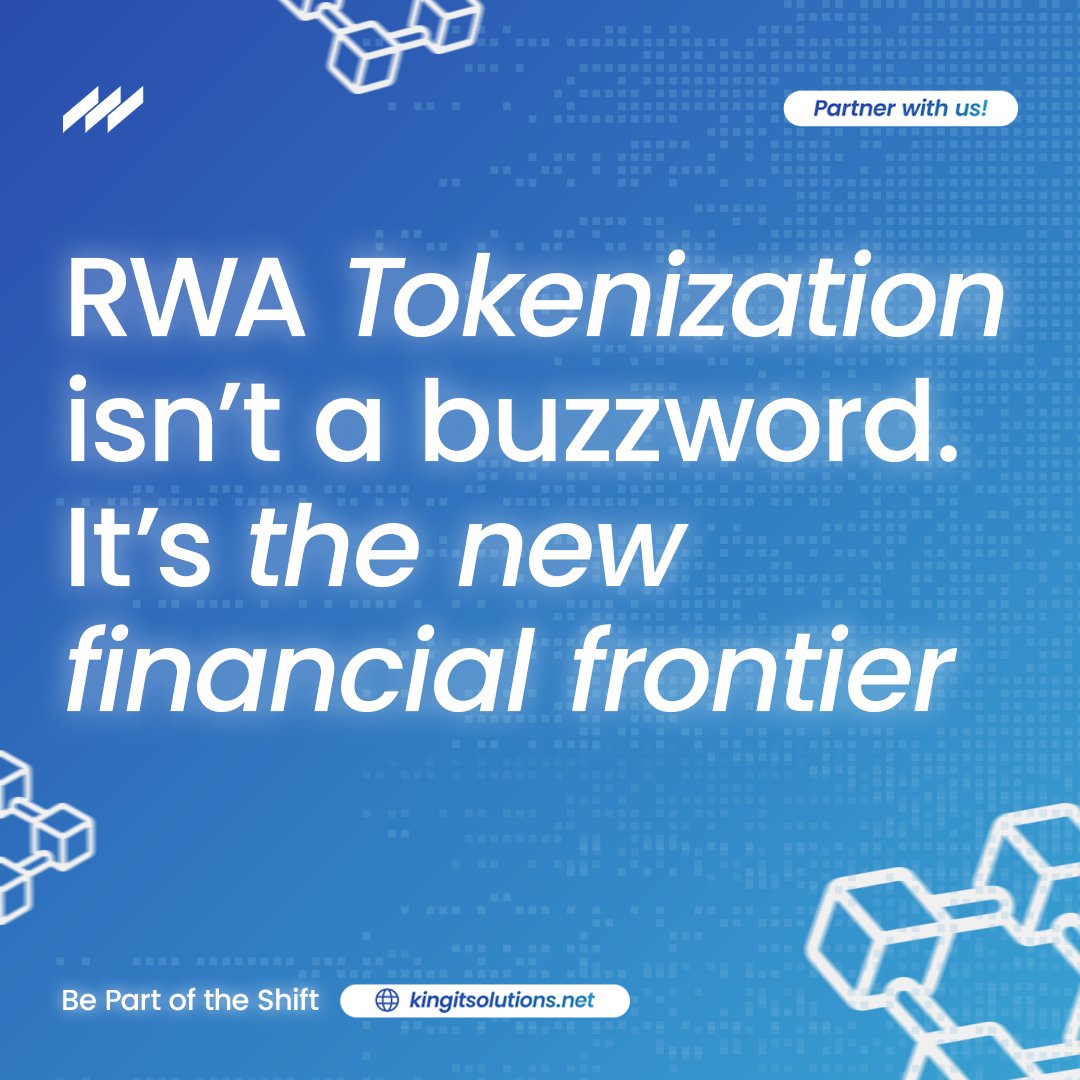 RWA tokenization isn’t hype.
It’s the next financial revolution and it’s already happening.
🔗 Real assets. On-chain. For everyone.
👉 kingitsolutions.net

#RWA #Blockchain #Tokenization #DeFi #Web3Finance #KingITSolutions #RealWorldAssets #FutureOfFinance
