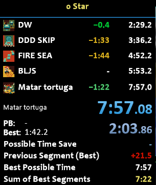 got this 2 runs today (7:54 is 1 star bc failed DDD skip, the other one is actually 0 star 7:56)

fun grind but back to 120 as tomorrow