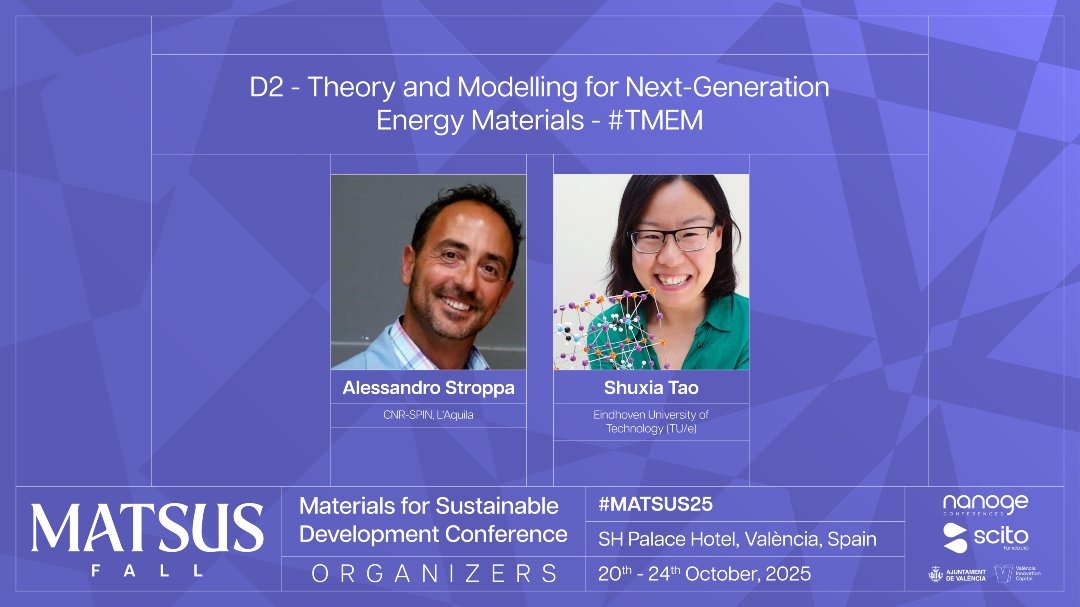nanoGeConferences (@nanoge_conf) on Twitter photo 🟣Delve at #MATSUS25 <a href="/nanoGe_Conf/">nanoGeConferences</a> into critical material systems for photovoltaics,optoelectronics,energy storage,catalysis & quantum technologies including spintronic & neuromorphic devices
📍València,Spain
🗓️20-24 October 2025
🔗Send a poster abstract:nanoge.org/MATSUSFall25/h… 🟣Delve at #MATSUS25 <a href="/nanoGe_Conf/">nanoGeConferences</a> into critical material systems for photovoltaics,optoelectronics,energy storage,catalysis & quantum technologies including spintronic & neuromorphic devices
📍València,Spain
🗓️20-24 October 2025
🔗Send a poster abstract:nanoge.org/MATSUSFall25/h…