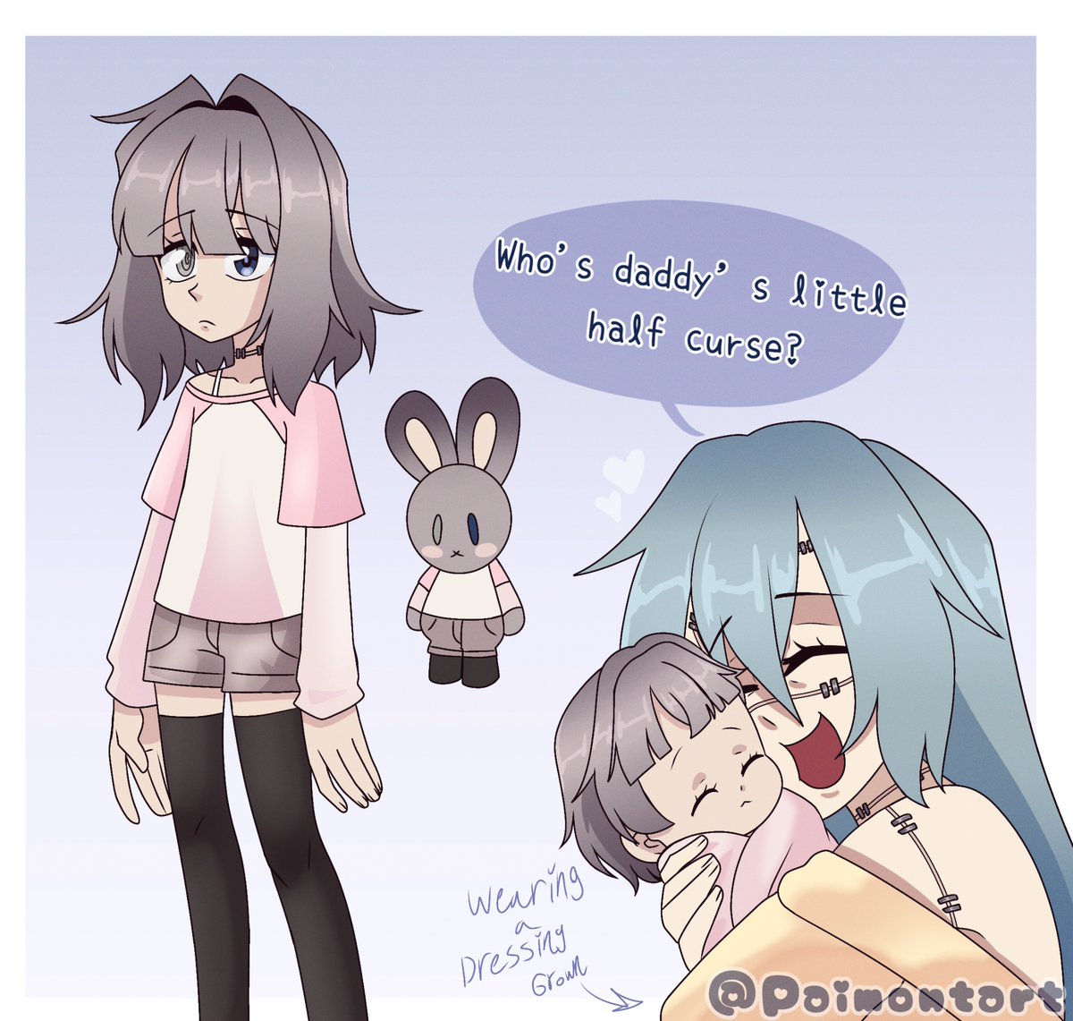 Mahito fankid pt2 for #MahitoMonday

I decided to name this lil bean Kokomi + I won't tell who the mother is🤫

#jjk #jujutsukaisen #jjkoc #mahito