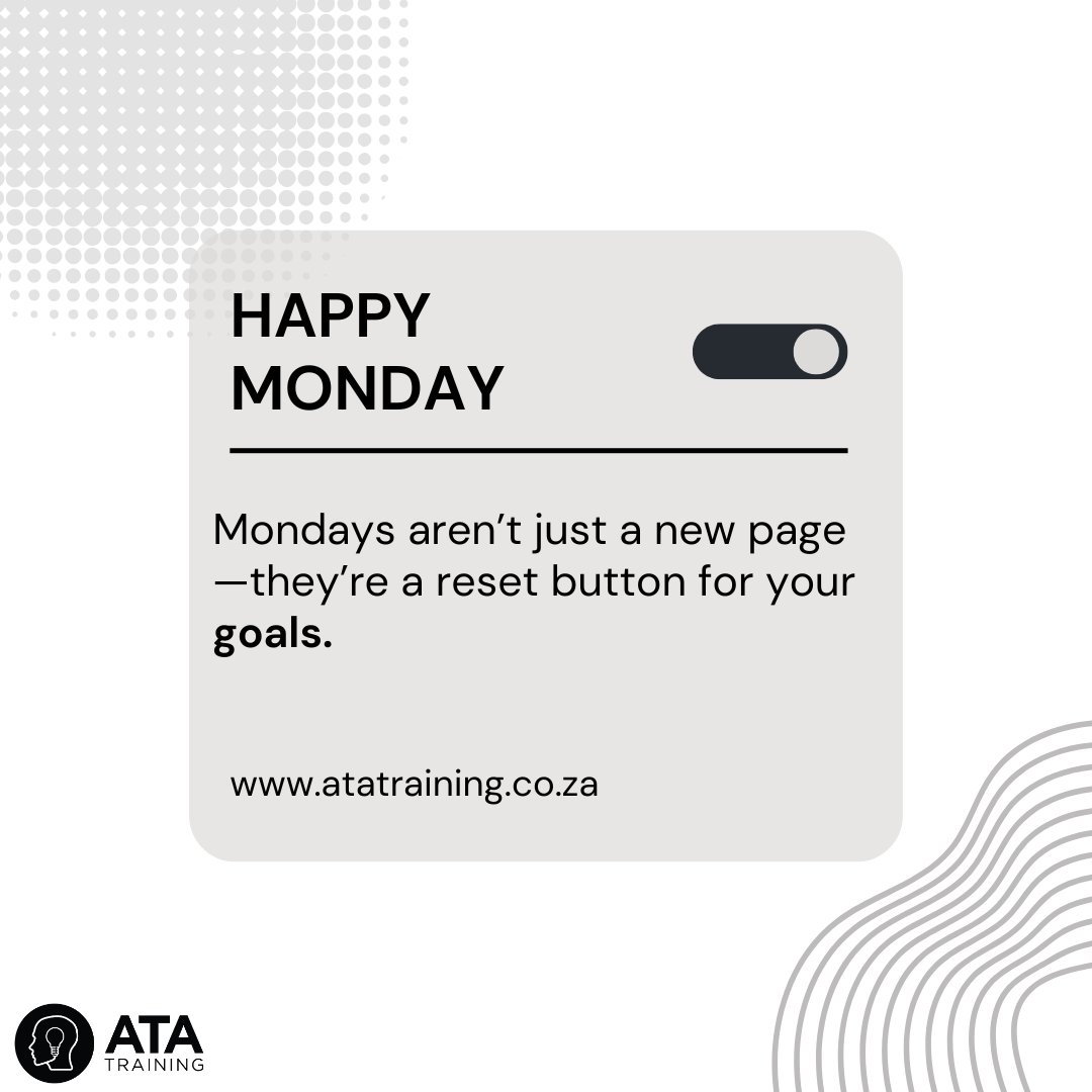 ATATraining's tweet photo. New week. New focus. New goals. Let’s make this Monday the launchpad for growth.

 #ata #atatraining #ATA #vision #InspireChange https://t.co/plkz6DQtd7