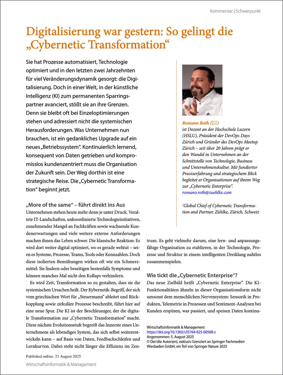 🚀 𝗙𝗿𝗼𝗺 𝗗𝗶𝗴𝗶𝘁𝗮𝗹 𝘁𝗼 𝗖𝘆𝗯𝗲𝗿𝗻𝗲𝘁𝗶𝗰: 𝗔𝗿𝗲 𝗬𝗼𝘂 𝗦𝘁𝗶𝗹𝗹 𝗧𝗿𝗮𝗻𝘀𝗳𝗼𝗿𝗺𝗶𝗻𝗴, 𝗼𝗿 𝗧𝗿𝘂𝗹𝘆 𝗘𝘃𝗼𝗹𝘃𝗶𝗻𝗴?

For years, 𝗱𝗶𝗴𝗶𝘁𝗮𝗹 𝘁𝗿𝗮𝗻𝘀𝗳𝗼𝗿𝗺𝗮𝘁𝗶𝗼𝗻 promised a competitive edge. But now? Efficiency gains are 𝗽𝗹𝗮𝘁𝗲𝗮𝘂𝗶𝗻𝗴.