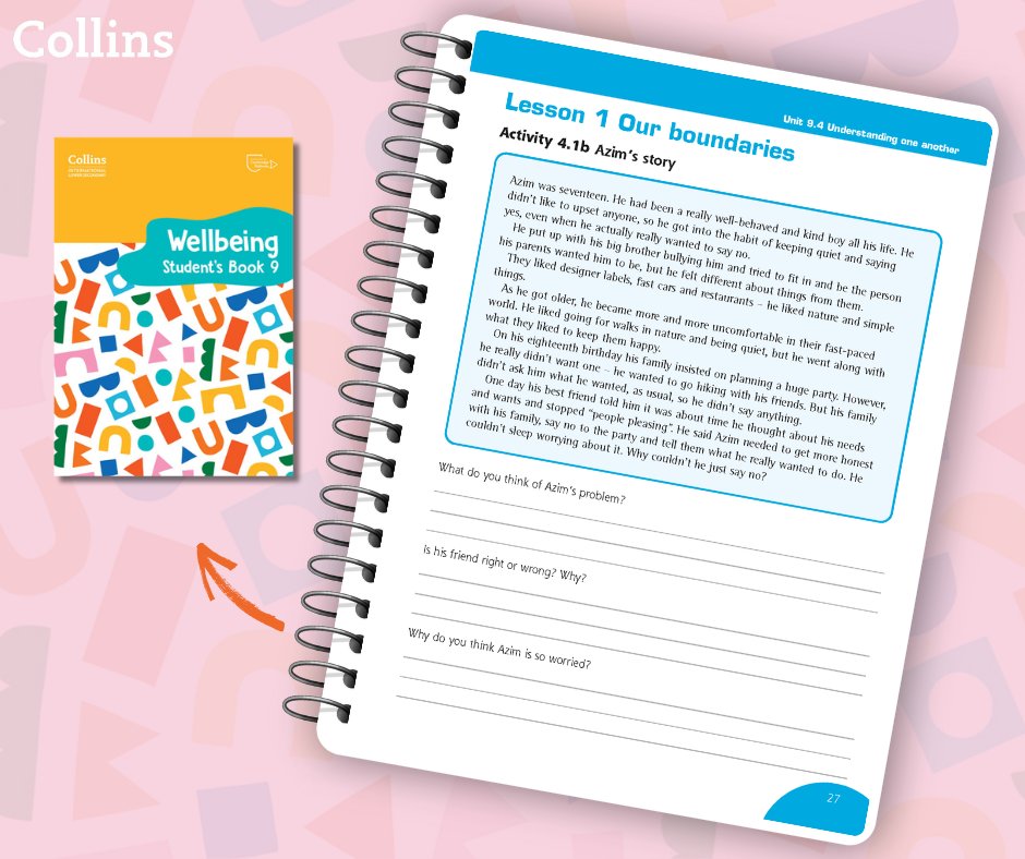 ☀️With a clear, easy-to-implement structure, Collins International Lower Secondary Wellbeing Student’s Books help deliver impactful lessons on mental health and emotional resilience, and track progress through write-in activities and reflection. 

Explore: collins.co.uk/search?query=i…