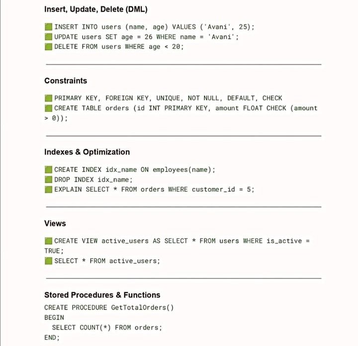 ملخص شامل SQL ✔️