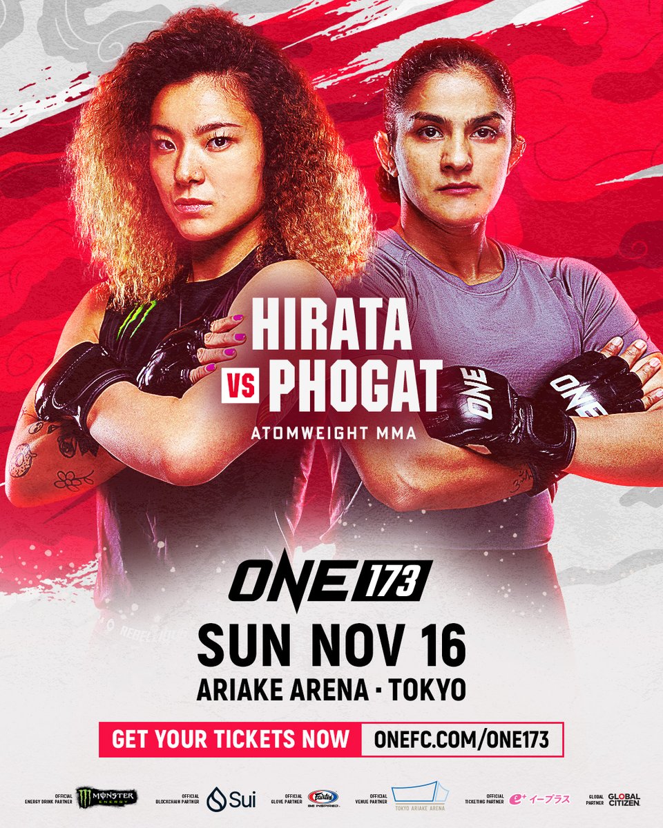 Japanese sensation Itsuki Hirata throws down with Indian star Ritu Phogat in an atomweight MMA battle at ONE 173 in Tokyo 💥 Who's taking the win? <a href="/_itsuki_h_/">平田 樹</a> <a href="/PhogatRitu/">Ritu phogat</a> 

#ONE173 | Nov 16
Get your tickets now 👉 onefc.com/one173