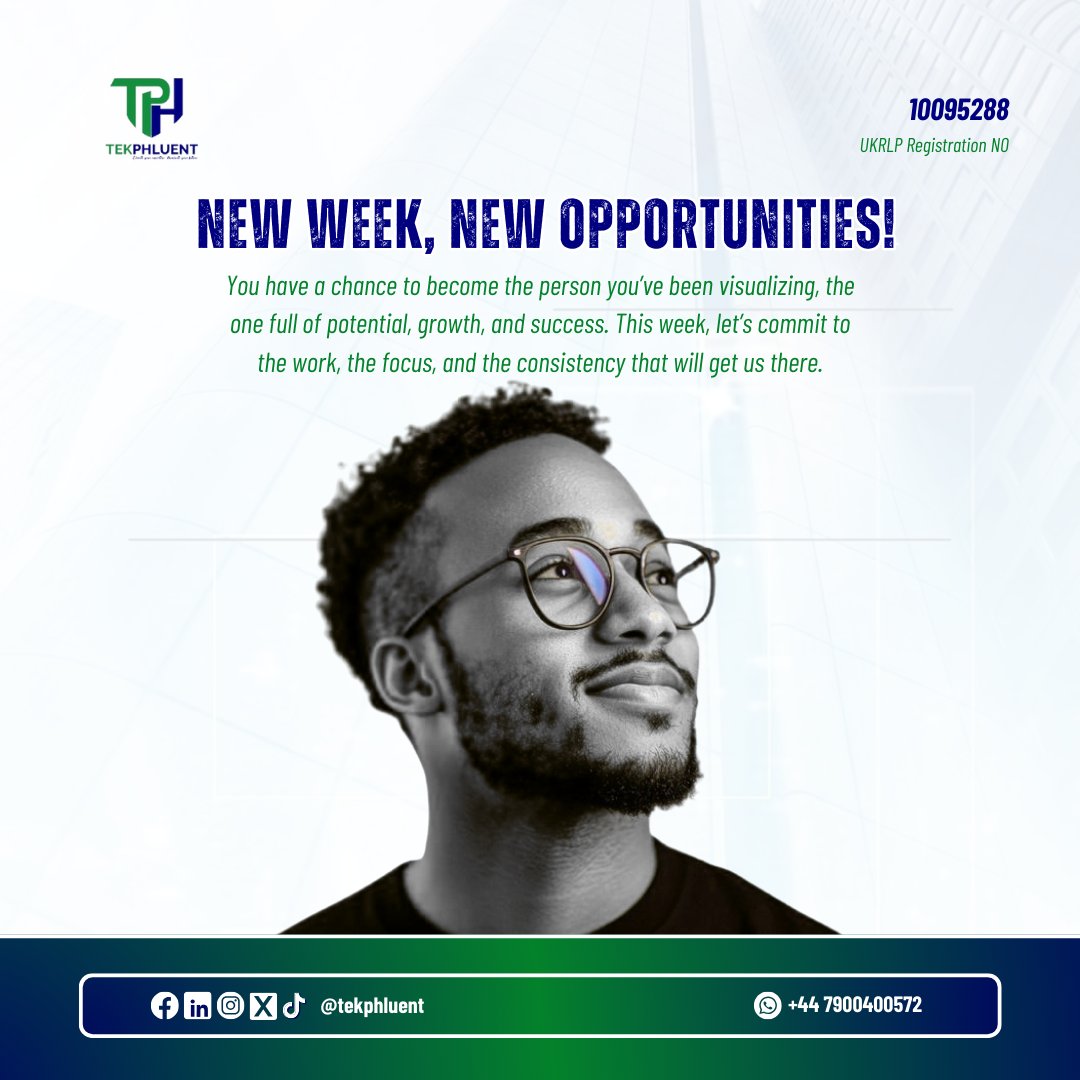 New week, new opportunities! 🌟 Stay focused, stay consistent, and keep chasing the vision you’ve been building. Let’s get to work! 💪 

#bbcbreakfast Max Dowman Dorgu #MondayMotivation #TekPhluent