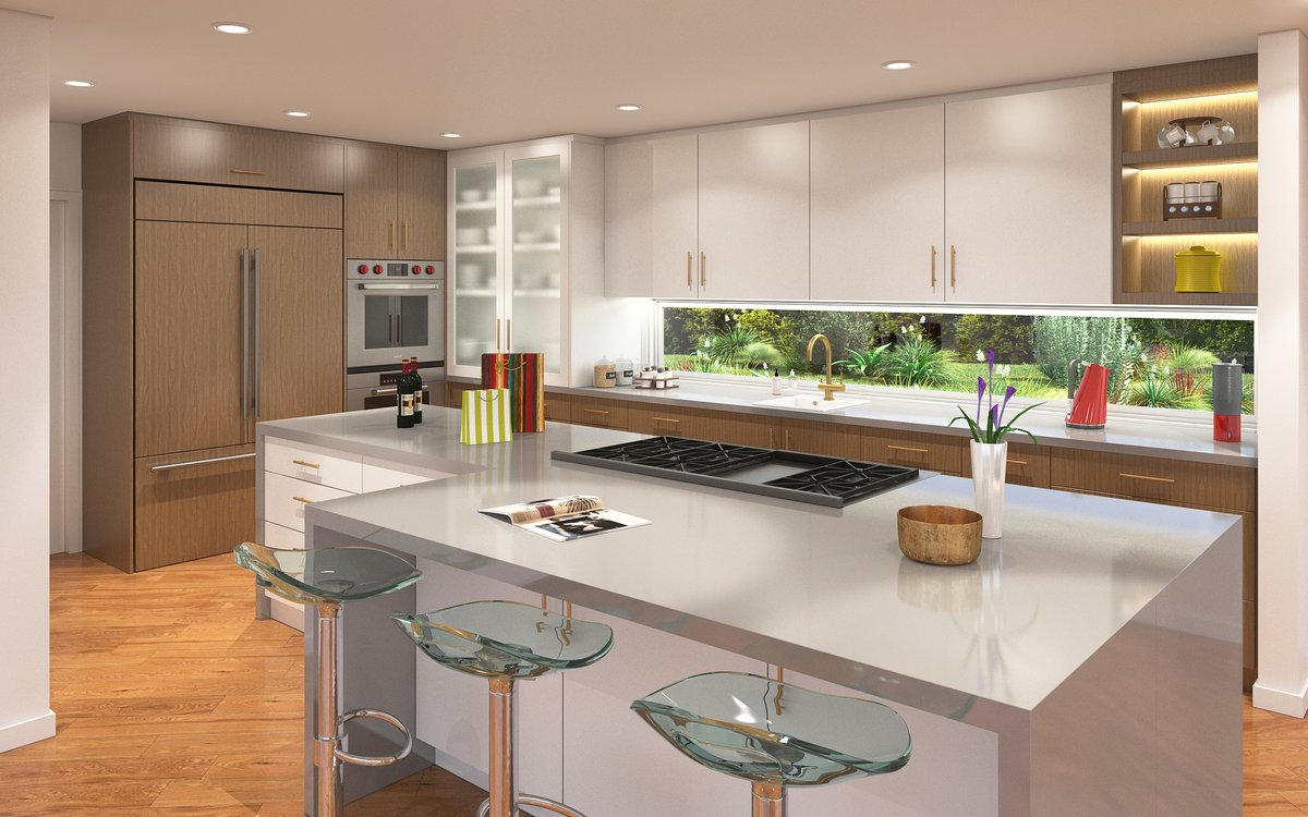 My latest 3D rendering helping architects, designers and homeowners visualize their projects before they start building. #ArchViz #construction #architects #interiordesign #residentialdesign #homedecor #kitchendesign #housedesign #kitchenandbath #remodeling