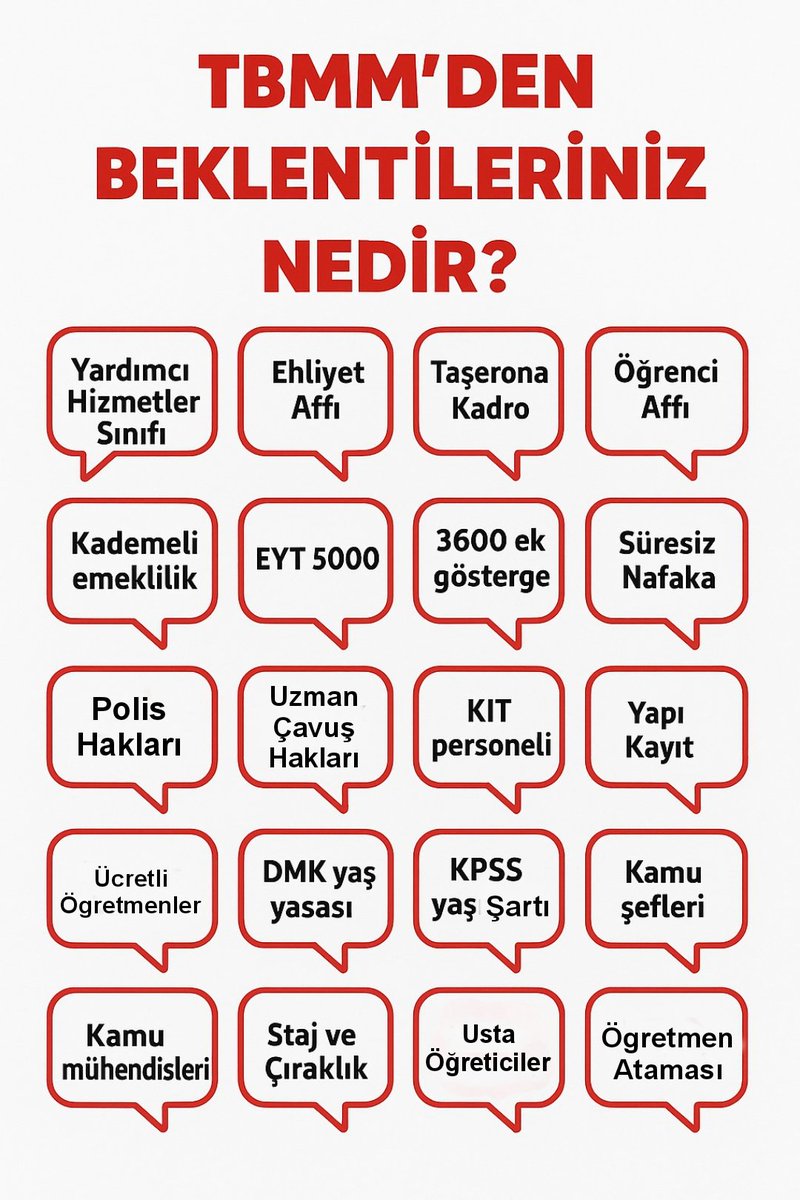 TBMM'den Beklentileriniz nelerdir ?