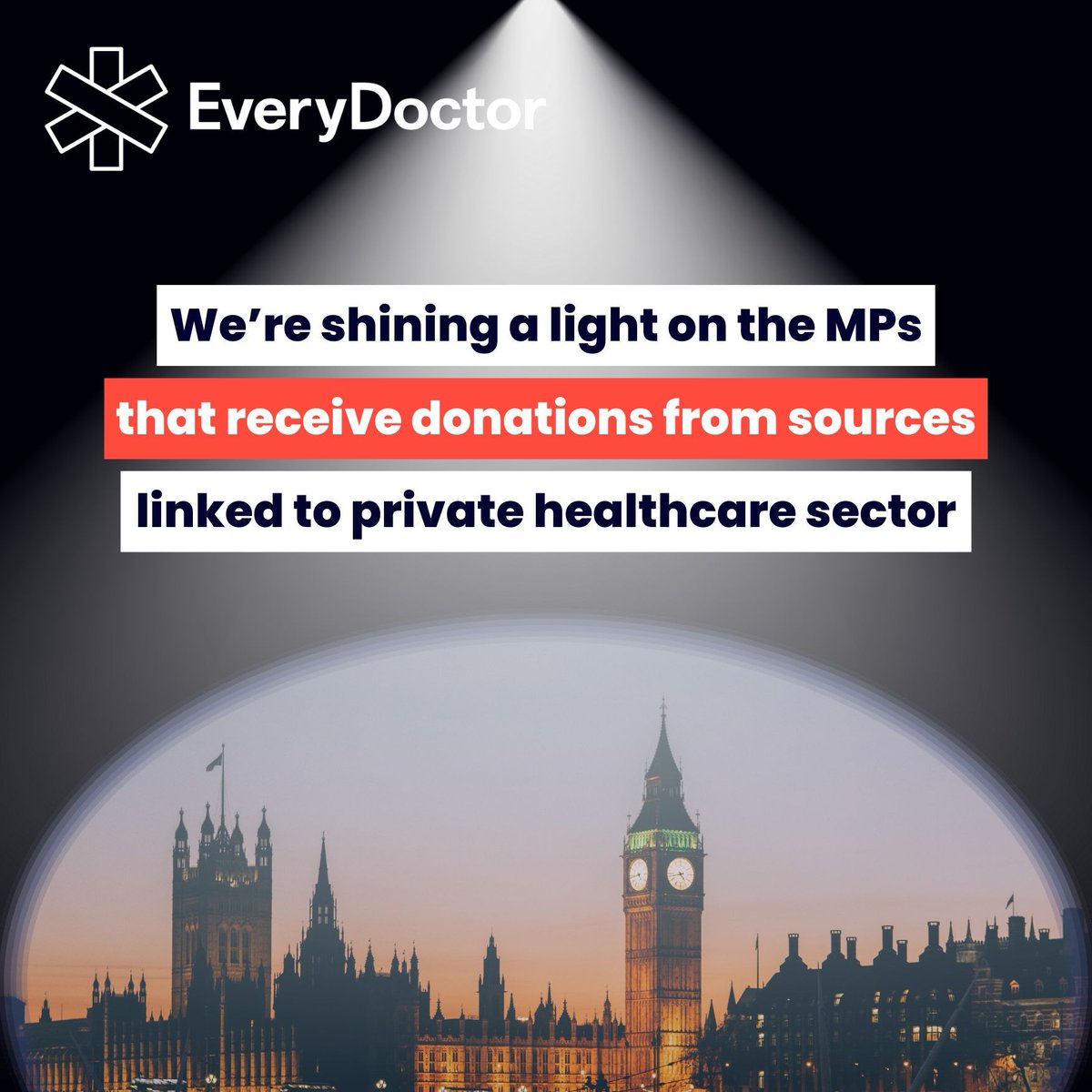 EveryDoctor (@everydoctoruk) on Twitter photo Donations from individuals/orgs linked to private healthcare ➡️ our MPs? 
It’s happening — and it shouldn’t be.
Help us push for a ban today👉 bit.ly/HealthNotWealth Donations from individuals/orgs linked to private healthcare ➡️ our MPs? 
It’s happening — and it shouldn’t be.
Help us push for a ban today👉 bit.ly/HealthNotWealth