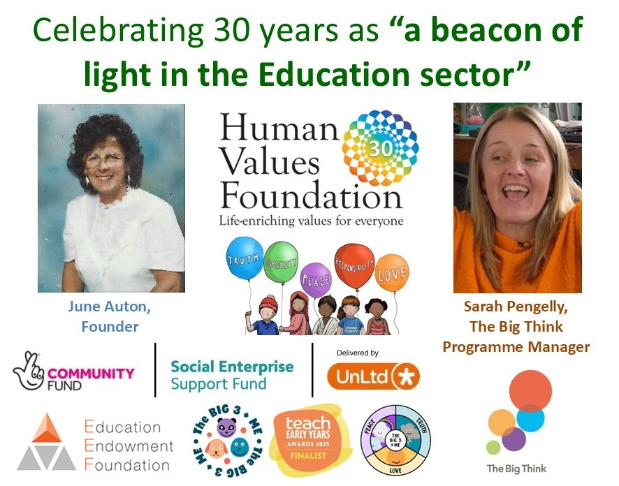 Walt Disney: "Our greatest natural resource is the minds of our children."  
The HUMAN VALUES FOUNNDATION is celebrating 30 years of nurturing children's minds for a happy, healthy society.  
Find out more at humanvaluesfoundation.com &amp; the-big-think.org

#values #PSHE #PSED