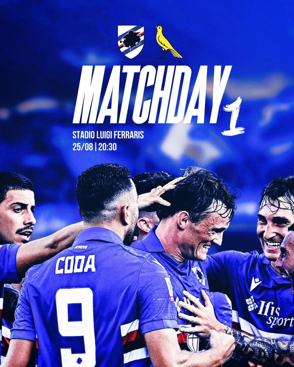 blucerchiatiart's tweet image. 𝐈𝐓’𝐒 𝐌𝐀𝐓𝐂𝐇𝐃𝐀𝐘! 🔵⚡️
🆚 Modena
🏟️ Luigi Ferraris
💪🏼 Serie B, Giornata 1
⌚️ 20.30 

La prima gara di campionato in casa nostra. Dale Doria! 💙

🏷️ #UCSampdoria #Blucerchiatiart #SampdoriaModena #SerieBKT #ForzaDoria