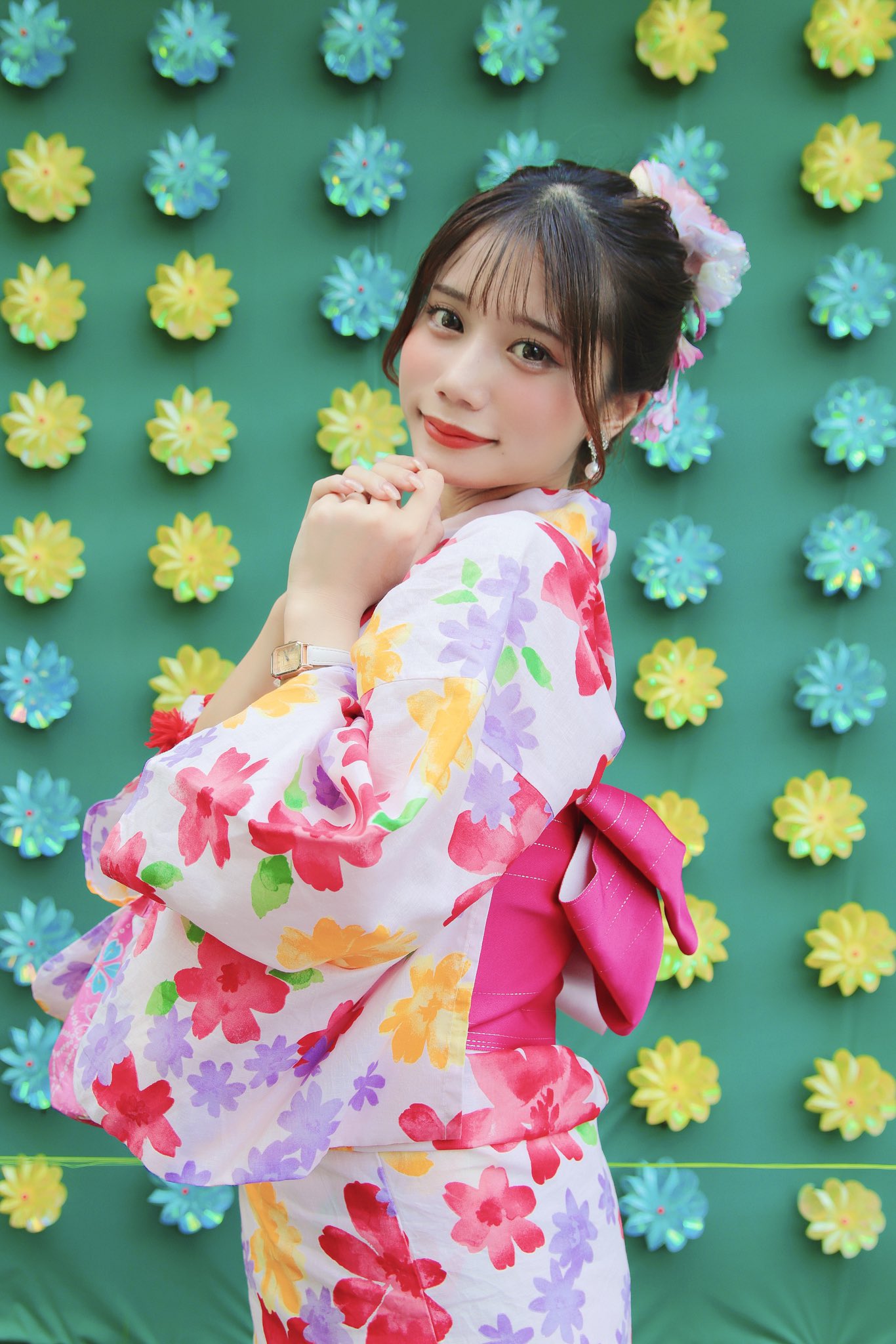 ANNA SUI浴衣 Mサイズ 白い花 黒い花 レア☆アナスイ ANNA SUI レディース 浴衣 夏ゆかた 花柄 黒