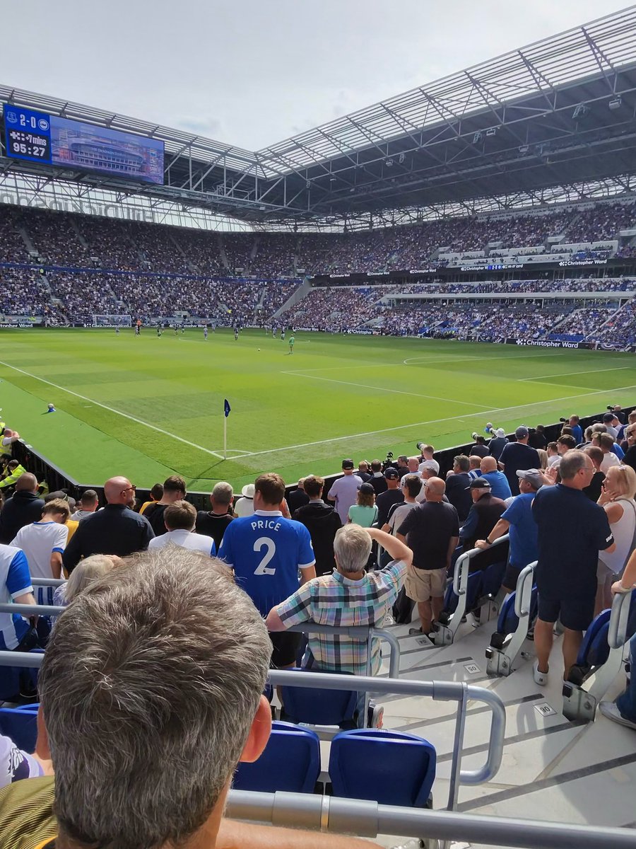 One thing I would say, Everton’s new ground is one of the best modern stadiums I’ve seen. 

Close to the pitch, high stands and atmosphere isn’t drowned out. Very good.
