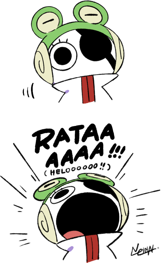 ratatan_game's tweet photo. ケロロンパ
ガマンガマ族の老夫婦に育てられた孤児
我慢が苦手でメガホンを持つと好き放題わめきちらす
オタマコブンたちのほうがよっぽど我慢強い
小柄なのでひょっとするとアマガエル族なのかもしれない

Keroronpa
An orphan raised by an elderly couple belonging to the Toads of Patience.
In spite of this, they're not very patient at all, and when when holding a megaphone they will shout and rant as much as they please.
The Squiggly Cobun are actually far more patient than Keroronpa. Since they’re rather small, they might actually belong to the Treefrog Tribe.

#Ratatan #毎日ラタタン #RatatanDaily