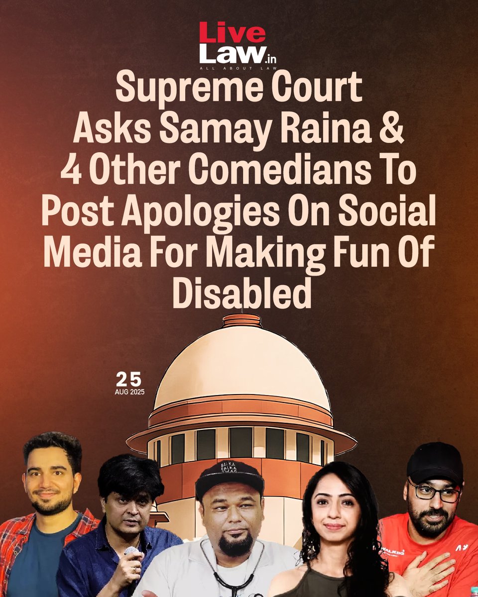 The Supreme Court today asked 5 comedians, including Samay Raina, to publish their apology on their YouTube pages and other social media handles for making insensitive jokes about persons with disabilities (PwDs).
Read more: bitl.to/4z2Z
#SupremeCourt #SamayRaina
