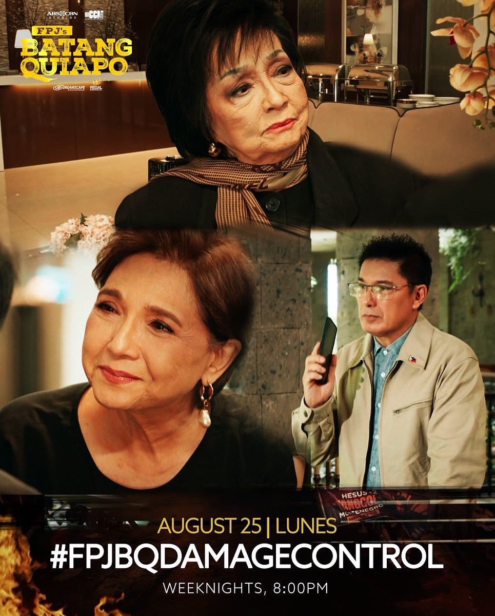 ABSCBNpr's tweet photo. Delikado ang buhay ni Pilar sa mga banta ni Gustavo! Ano ang magiging plano ni Olivia? Abangan ngayong gabi sa #FPJBQDamageControl π₯
#FPJsBatangQuiapo gabi-gabi, 8PM sa Kapamilya Channel, Kapamilya Online Live, A2Z, at TV5! Mapapanood din sa iWant at TFC! https://t.co/SwAKcjNUjk