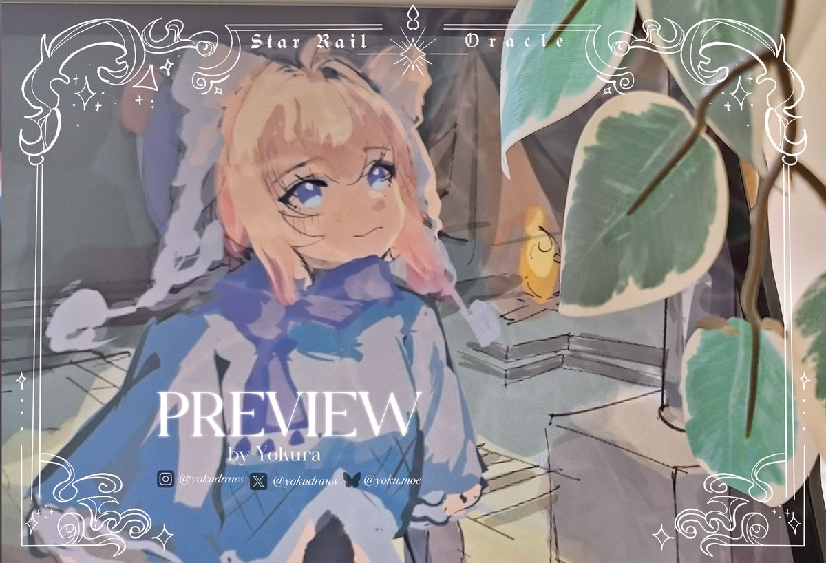Star Rail Tarot (@starrailtarot) on Twitter photo 🔮 A glimpse of a new card is drawn: Lynx !
Are you curious on what destiny this card tells? 🃏✨
🎨 Art by <a href="/yokudraws/">Yokura @ new shop stuff</a> 🔮 A glimpse of a new card is drawn: Lynx !
Are you curious on what destiny this card tells? 🃏✨
🎨 Art by <a href="/yokudraws/">Yokura @ new shop stuff</a>