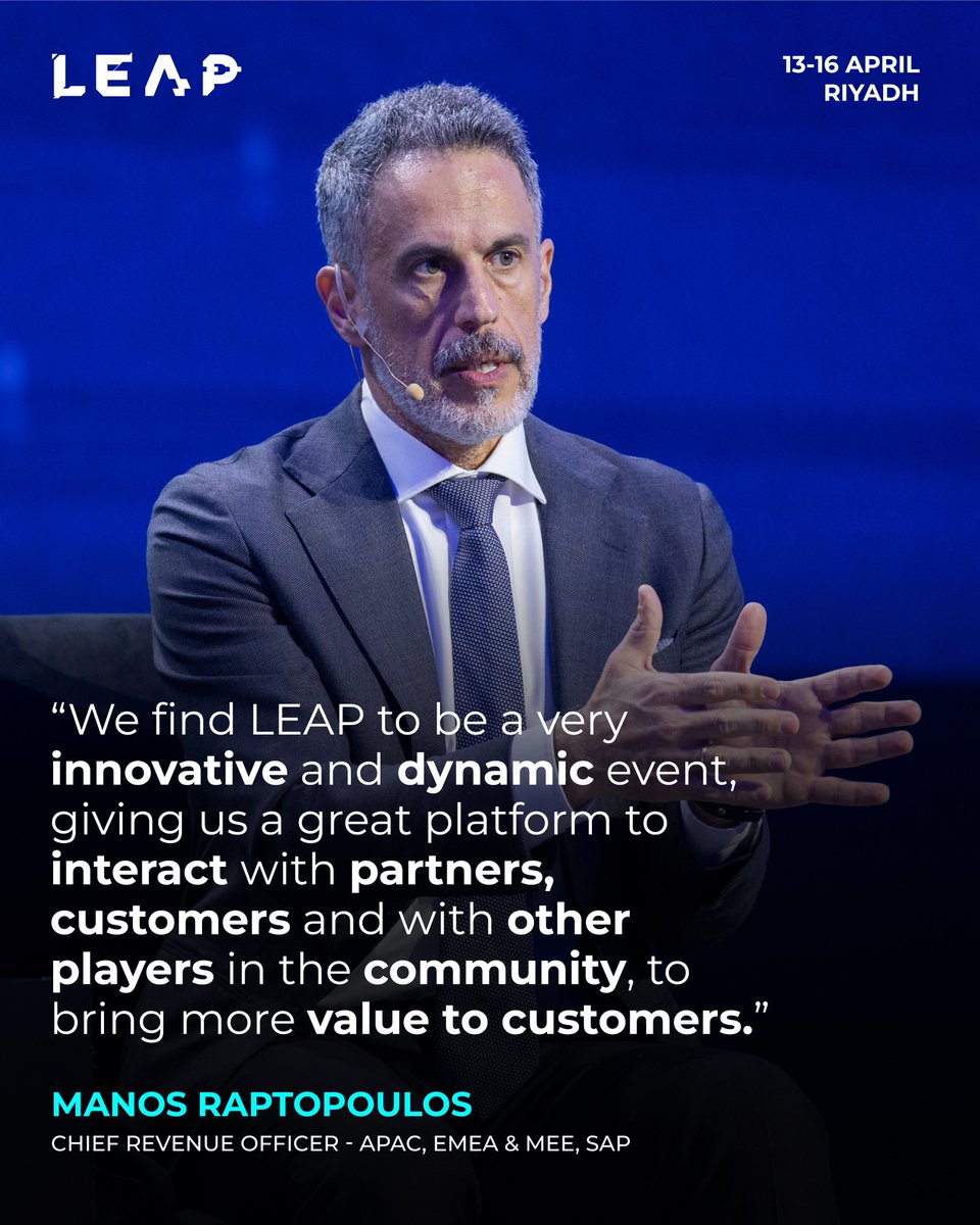 With a quarter-century of experience driving digital transformation across diverse global markets, Manos Raptopoulos (Chief Revenue Officer - APAC, EMEA &amp; MEE, <a href="/SAP/">SAP</a>), brought invaluable insights to LEAP on how businesses can thrive in an AI-powered future.

"We find LEAP to be a