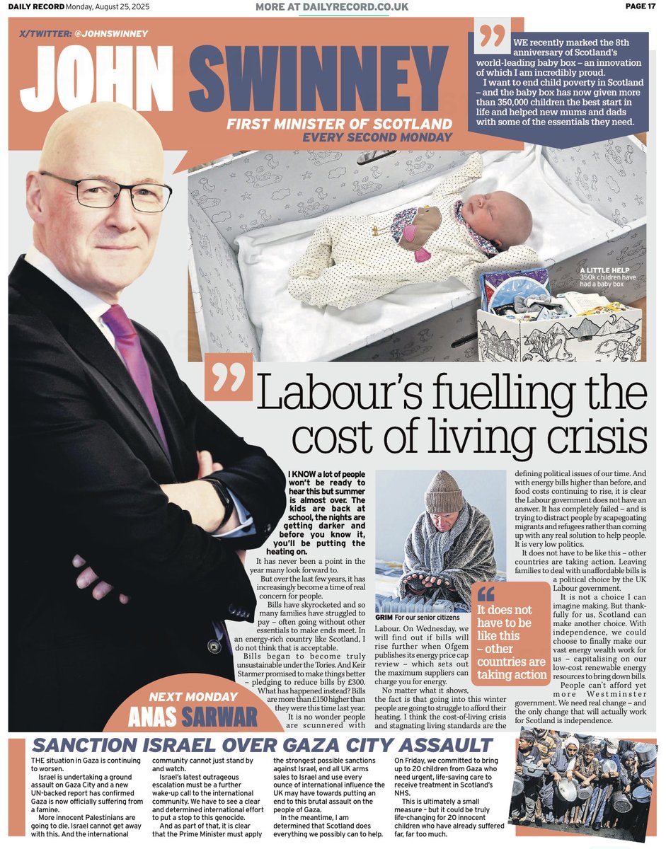 Labour promised cheaper energy bills, but instead, they are £150 higher than this time last year.

People will go into this winter struggling to heat their homes. In an energy-rich country, that is unacceptable.

Westminster won’t fix this – but with independence, Scotland can.