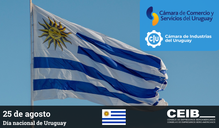 🇺🇾 Desde CEIB felicitamos a Uruguay en su Día Nacional (25 de agosto).

Un reconocimiento especial a nuestras organizaciones empresariales miembro por su contribución al desarrollo económico del país y de la región:

👉 <a href="/CamaraUY/">Cámara de Comercio y Servicios UY 🇺🇾</a> 
👉 <a href="/camindus/">Cámara de Industrias del Uruguay</a>