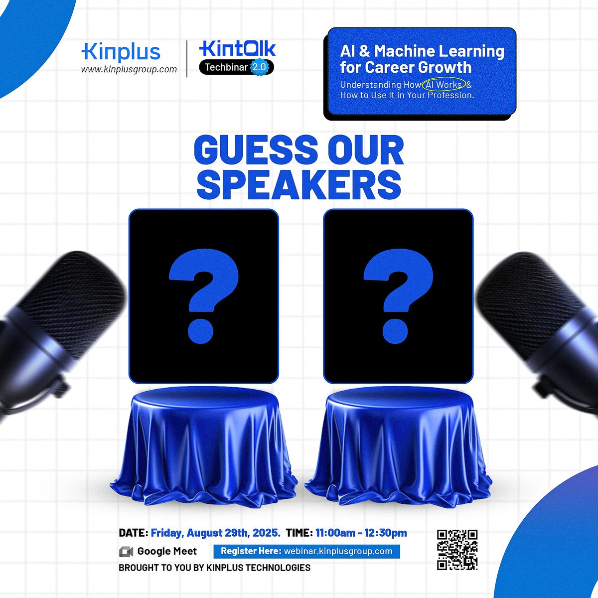 kinplustech's tweet image. Ready to shape your future? 
Join us for Kintalk Techbinar 2.0 and unlock the power of AI &amp;amp; Machine Learning to transform your career! Friday, August 29th, 2025, 11:00 am - 12:30 pm Google Meet.
Register now: webinar.kinplusgroup.com
#KinplusTech #AI #MachineLearning #CareerTech
