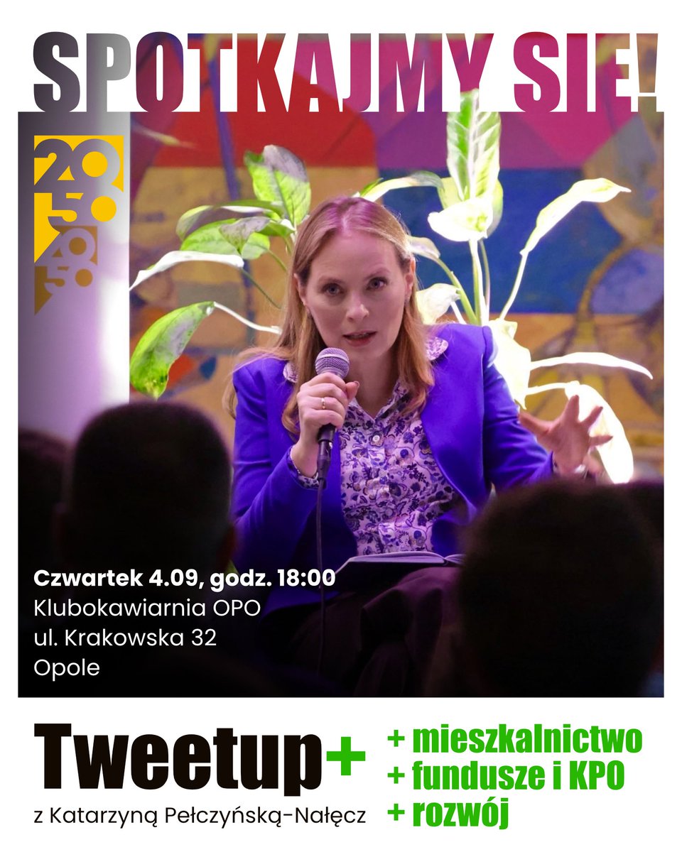 Nowy termin spotkania w Opolu ❗️

Musieliśmy przesunąć ze względu na Radę Gabinetową u Prezydenta RP, ale mamy nadzieję, że nowy termin świeżo po Forum Ekonomicznym w Karpaczu będzie jeszcze bardziej sprzyjał ciekawym pytaniom 💛