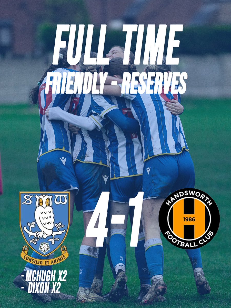 Our reserves rounded off pre-season with a 4–1 victory over Handsworth’s development side. Goals from Ellie McHugh and Elissa Dixon sealed a strong performance for the Wednesday reserves.

#SWLFC | #OneTeam
