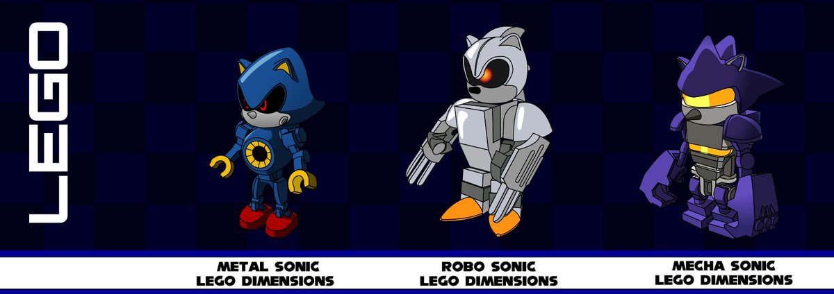 The robot Sonics from Lego Dimensions. Each was a boss in the Death Egg section of the Sonic the Hedgehog level pack.