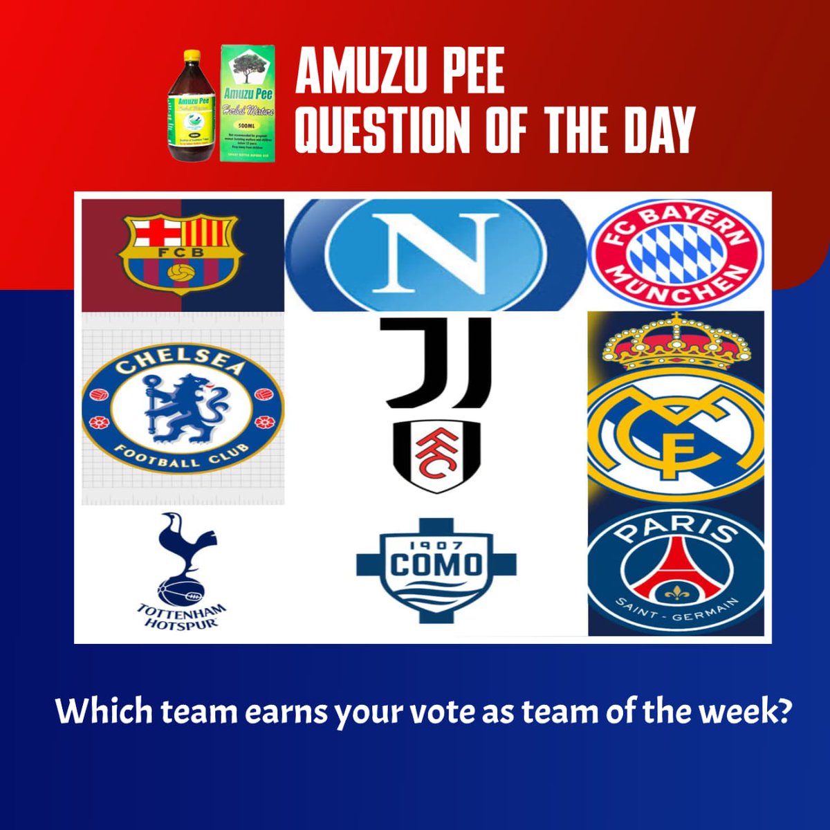 Which team earns your vote as team of the week?

Comment with #WontumiSportsBuffet