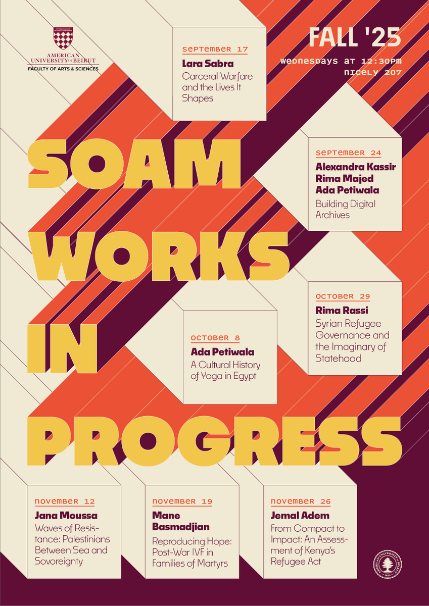 "SOAM Works in Progress returns this Fall 2025!
Explore the latest research from our department."
