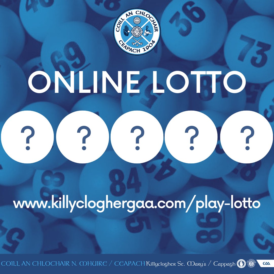 DRAW TONIGHT - PLAY CLUB LOTTO ONLINE
You can now play club lotto online. The draw takes place every Monday night with a £5,000 potential jackpot. Last entries by 7:00pm every Monday night.
killycloghergaa.com/play-lotto