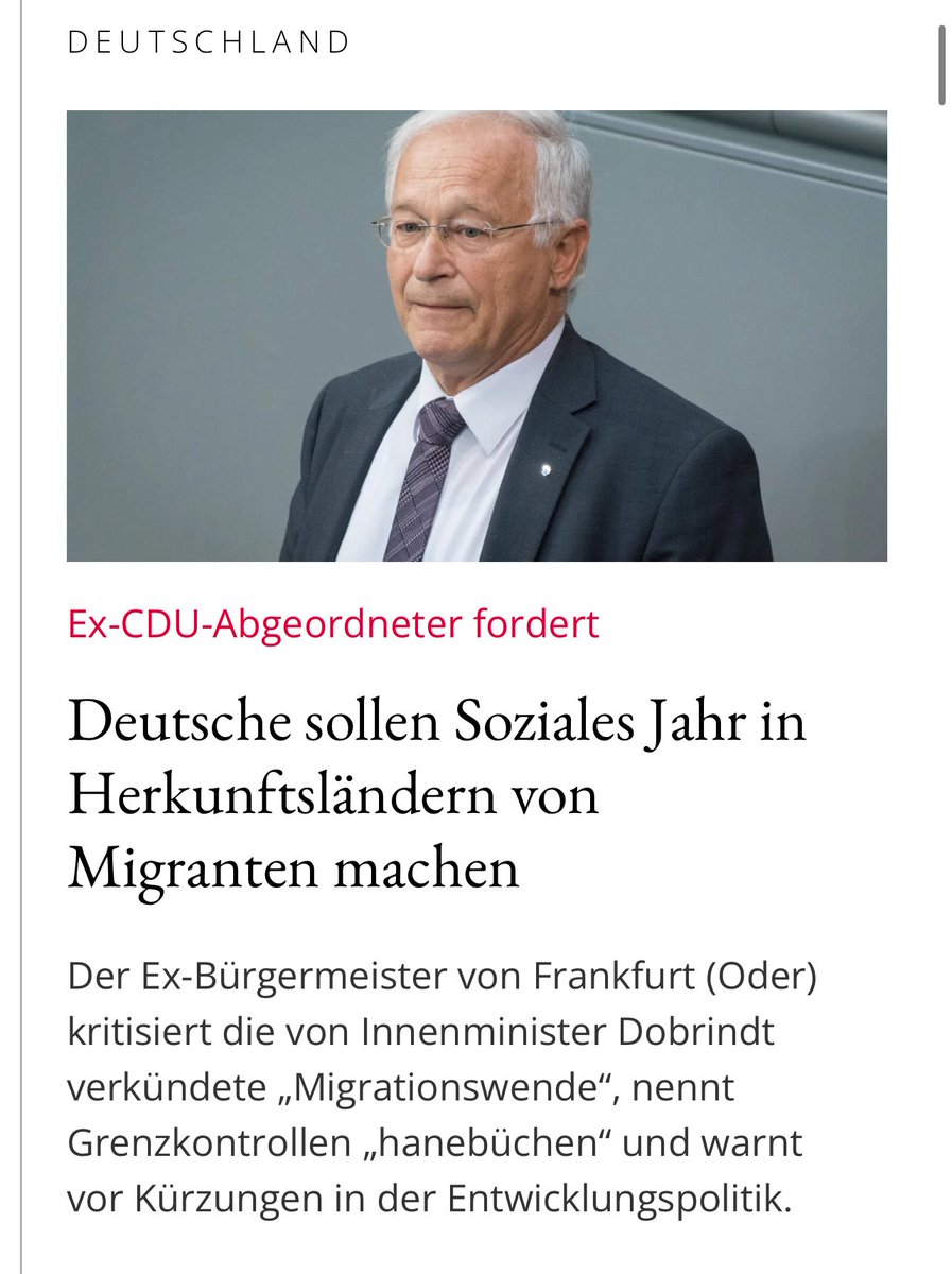 Er schlägt vor: Jugendliche in Deutschland sollten ihr Freiwilliges Soziales Jahr nicht im Inland, sondern in den Herkunftsländern von Migranten machen.
Idee: So könnten sie vor Ort das Problem besser verstehen.