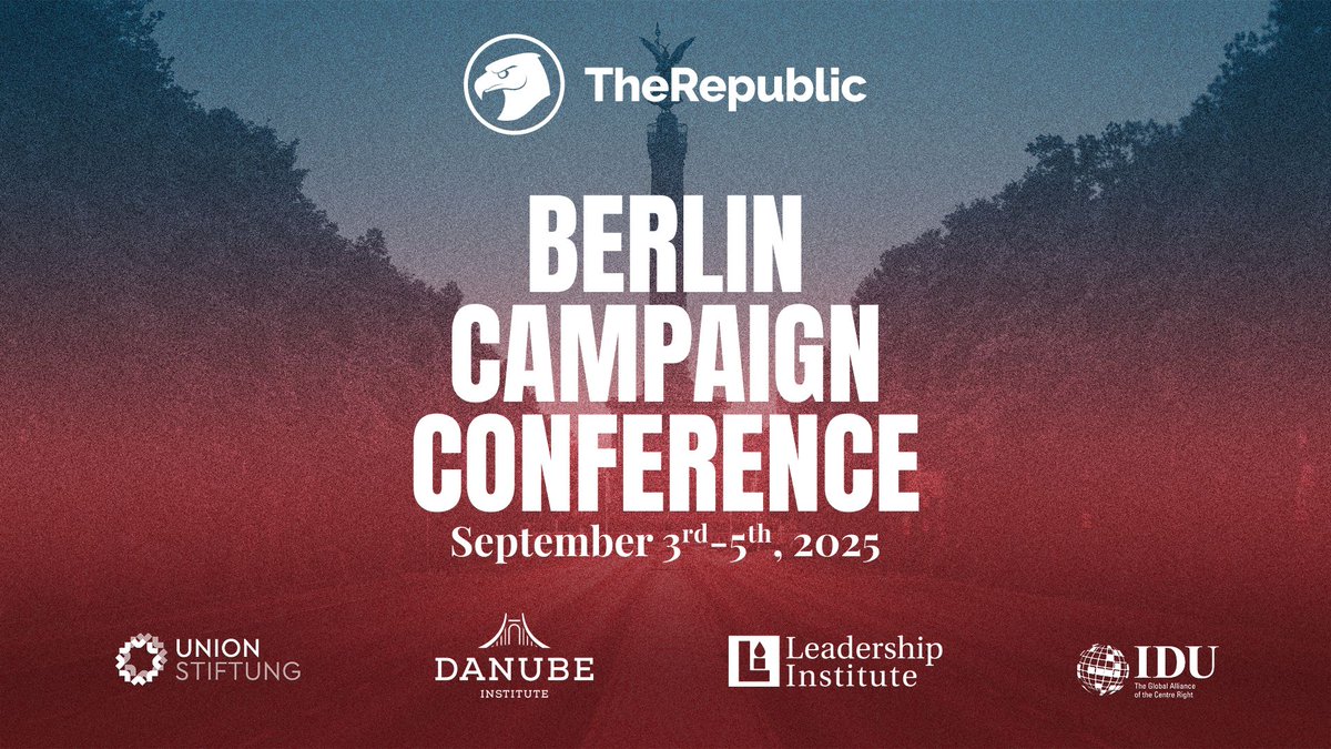 Wir freuen uns auf die Berlin Campaign Conference <a href="/LeadershipInst/">Leadership Institute</a> <a href="/TheRepublicDe/">TheRepublic</a> <a href="/InstituteDanube/">Danube Institute</a> 
Programm: berlincampaignconference.com