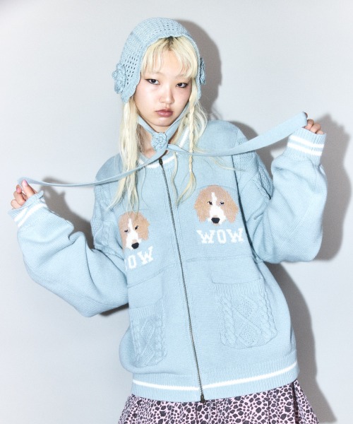 Candy Stripper うさ耳ニット帽 ブルー 青×黒 ウサギ耳付きニット帽 キャンディストリッパー Candy Stripper