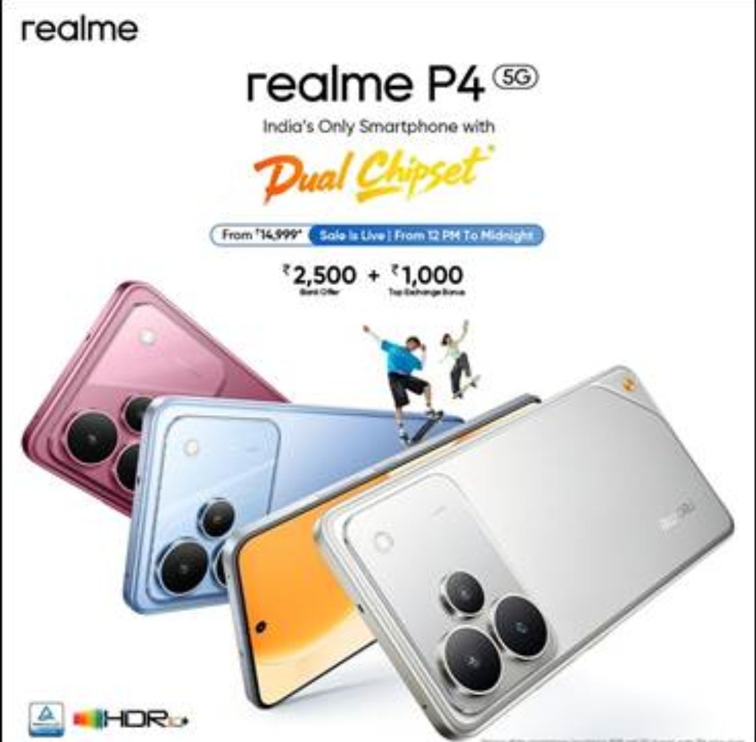 Atulbazaar's tweet image. Sale Alert 🙀
realme P4 at just ₹14,999, Sale starting today #RealmeP4