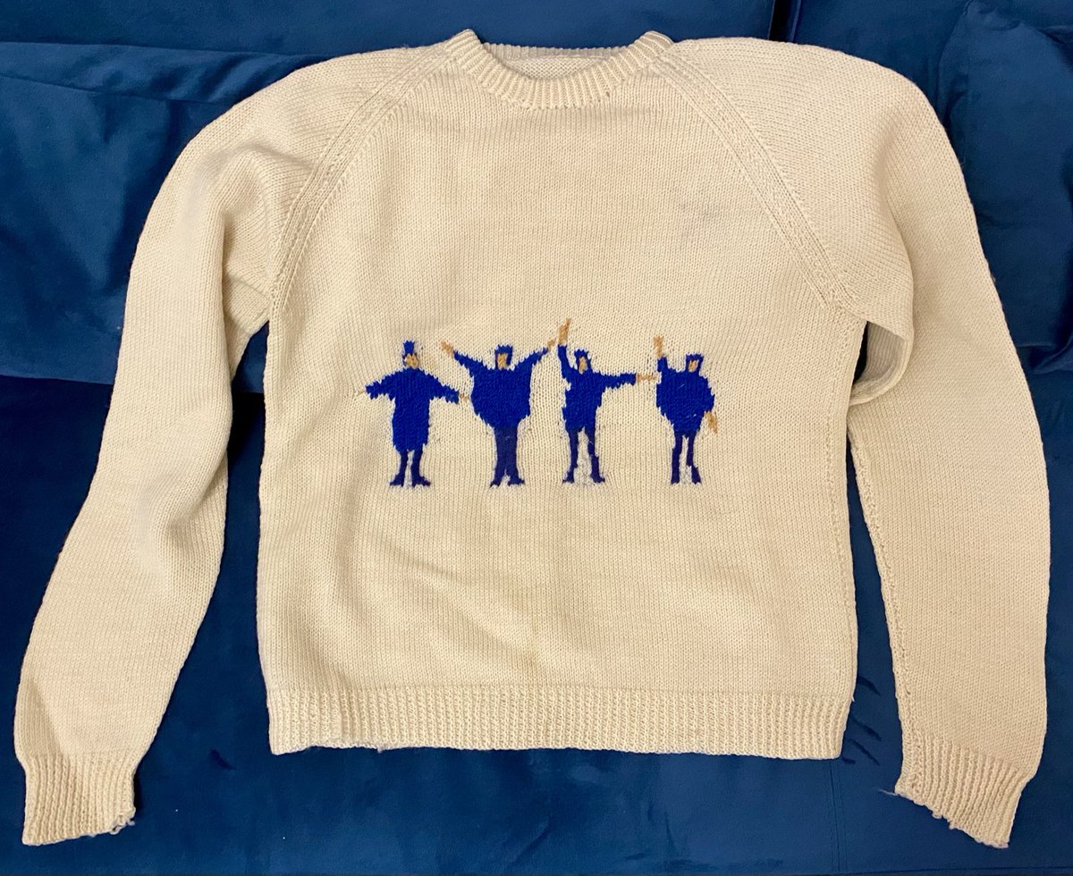 As I said, I love a good sweater. I even write songs about them. open.spotify.com/album/6KIaCvh5…       And as a reminder, here’s the one my mum knitted for me when I was a kid